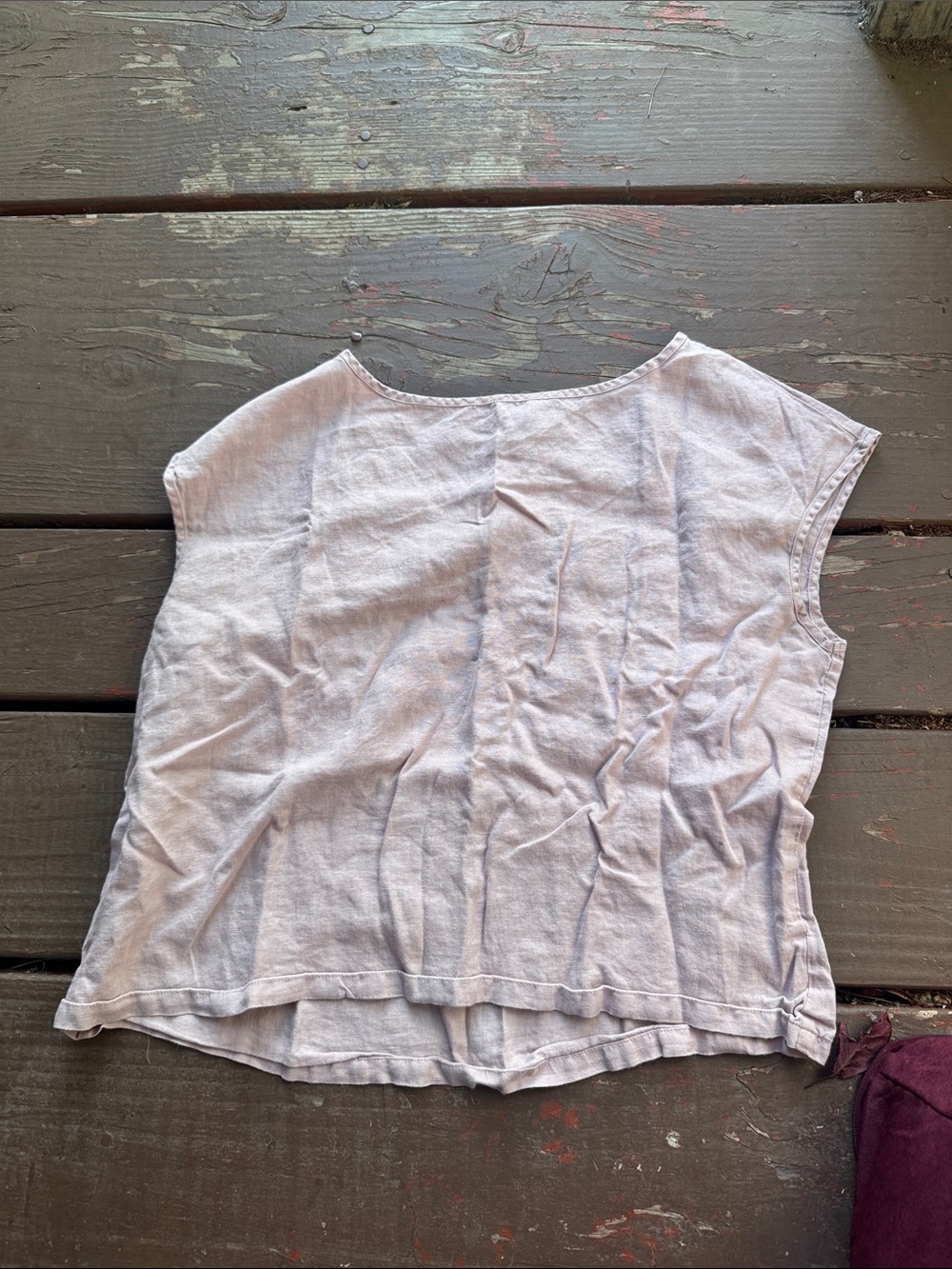 Boxy Lavender Linen-Blend Tank Top